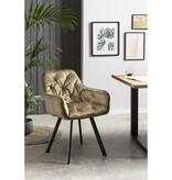 SalesFever Eetkamerstoel set van 2 vintage fluweel velours groen