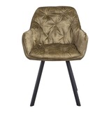 SalesFever Eetkamerstoel set van 2 vintage fluweel velours groen