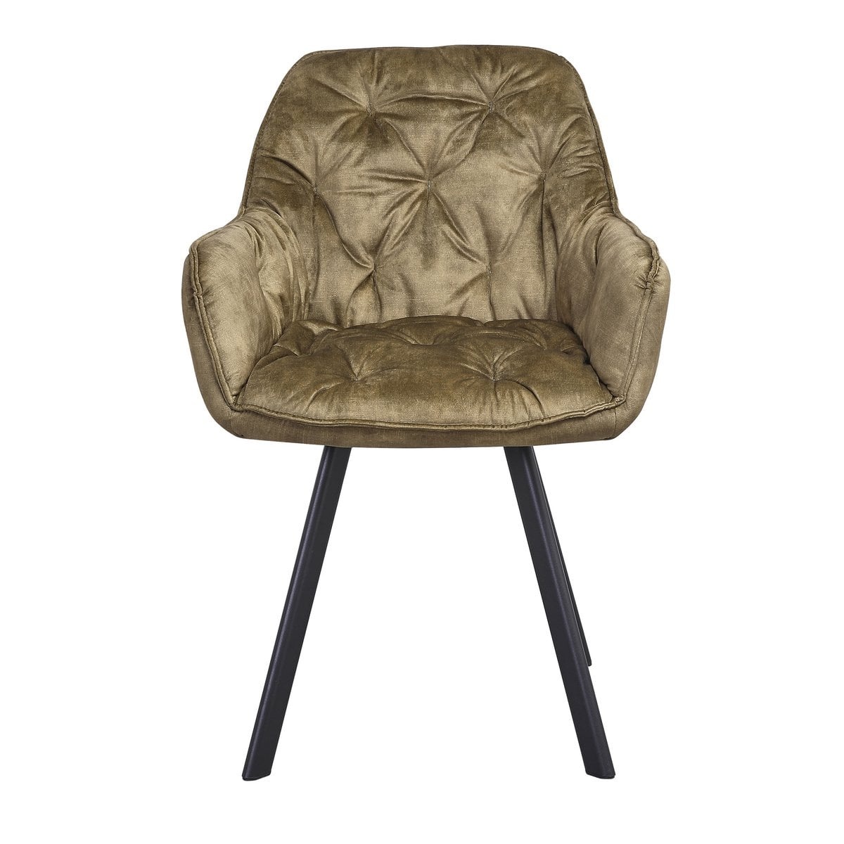 SalesFever Eetkamerstoel set van 2 vintage fluweel velours groen