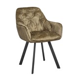 SalesFever Eetkamerstoel set van 2 vintage fluweel velours groen