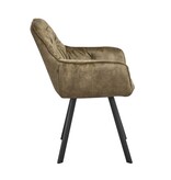 SalesFever Eetkamerstoel set van 2 vintage fluweel velours groen