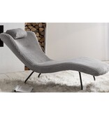 SalesFever Ligstoel lichtgrijze structuurstof