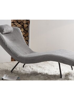 SalesFever Ligstoel lichtgrijze structuurstof