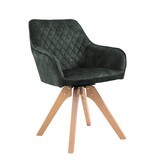 SalesFever Fauteuil vintage fluweel velours, donkergroen