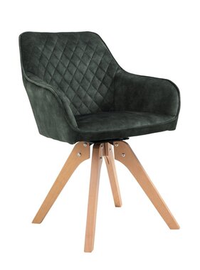 SalesFever Fauteuil vintage fluweel velours, donkergroen