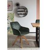 SalesFever Fauteuil vintage fluweel velours, donkergroen