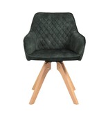 SalesFever Fauteuil vintage fluweel velours, donkergroen