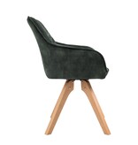 SalesFever Fauteuil vintage fluweel velours, donkergroen