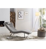 SalesFever Ligstoel lichtgrijze structuurstof