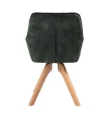 SalesFever Fauteuil vintage fluweel velours, donkergroen
