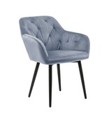 SalesFever Fauteuil lichtgrijs fluweel