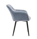 SalesFever Fauteuil lichtgrijs fluweel