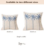 Katoenen kussenhoes Palmboompatroon – Boho geborduurd kussen – Decoratief kussen – Geborduurde kussenhoes 40x40 of 50x50 cm ANARKA