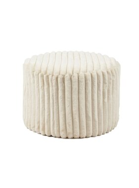 SalesFever Kruk Ø55 cm pluche corduroy beige