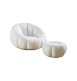 SalesFever Fauteuil- en krukset gemaakt van wit teddybont