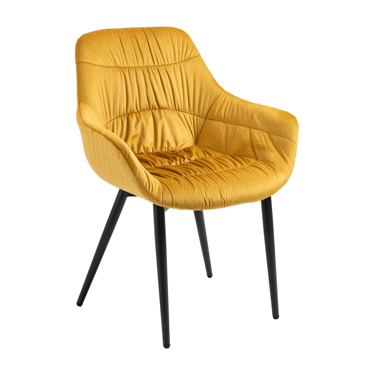 SalesFever Fauteuil met honingraatstiksel in mosterdgeel fluweel