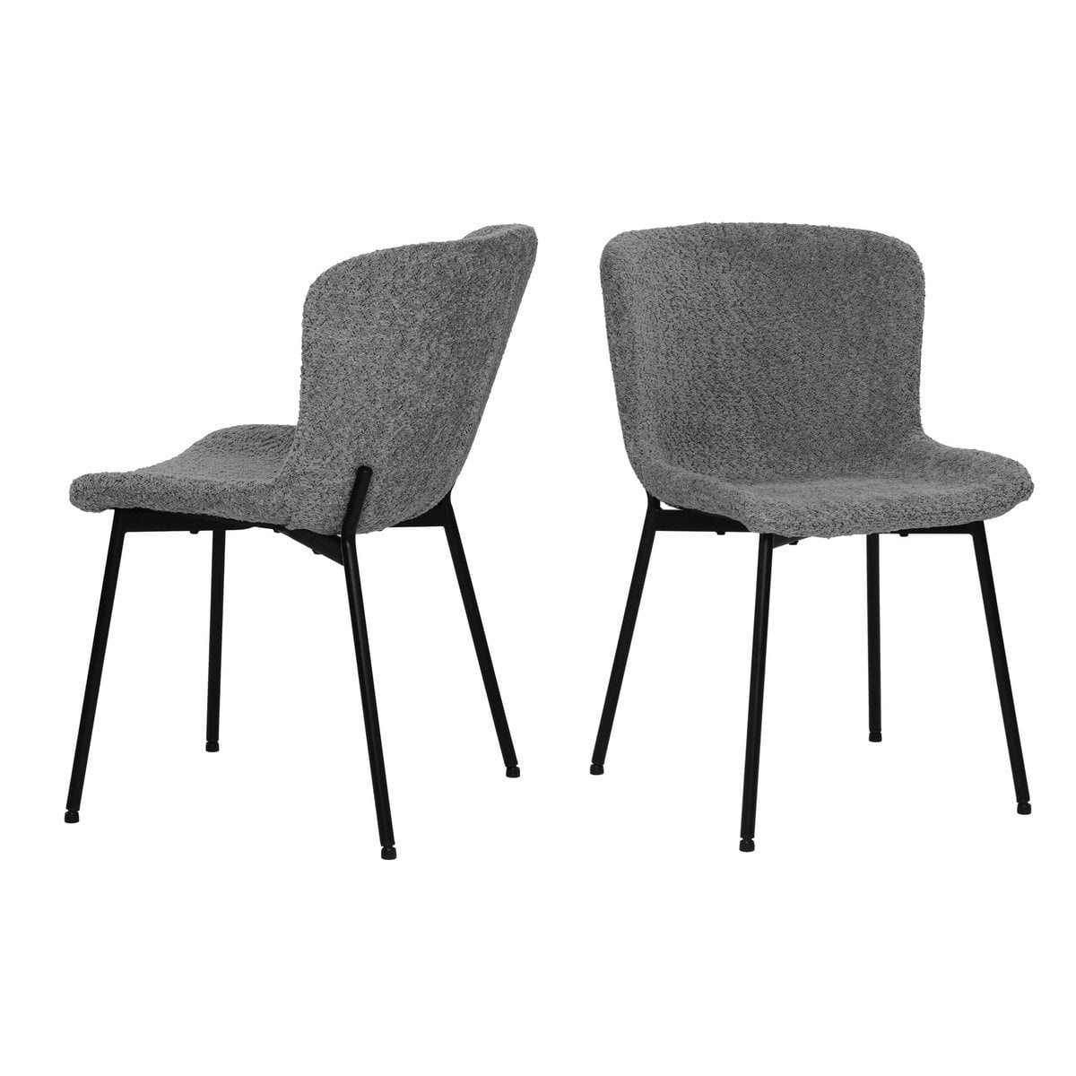 Set van 2 stoelen met bouclé bekleding