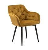 SalesFever Geel fluwelen fauteuil