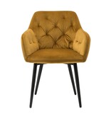SalesFever Geel fluwelen fauteuil