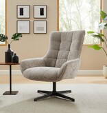 SalesFever Fauteuil chenille stof lichtgrijs