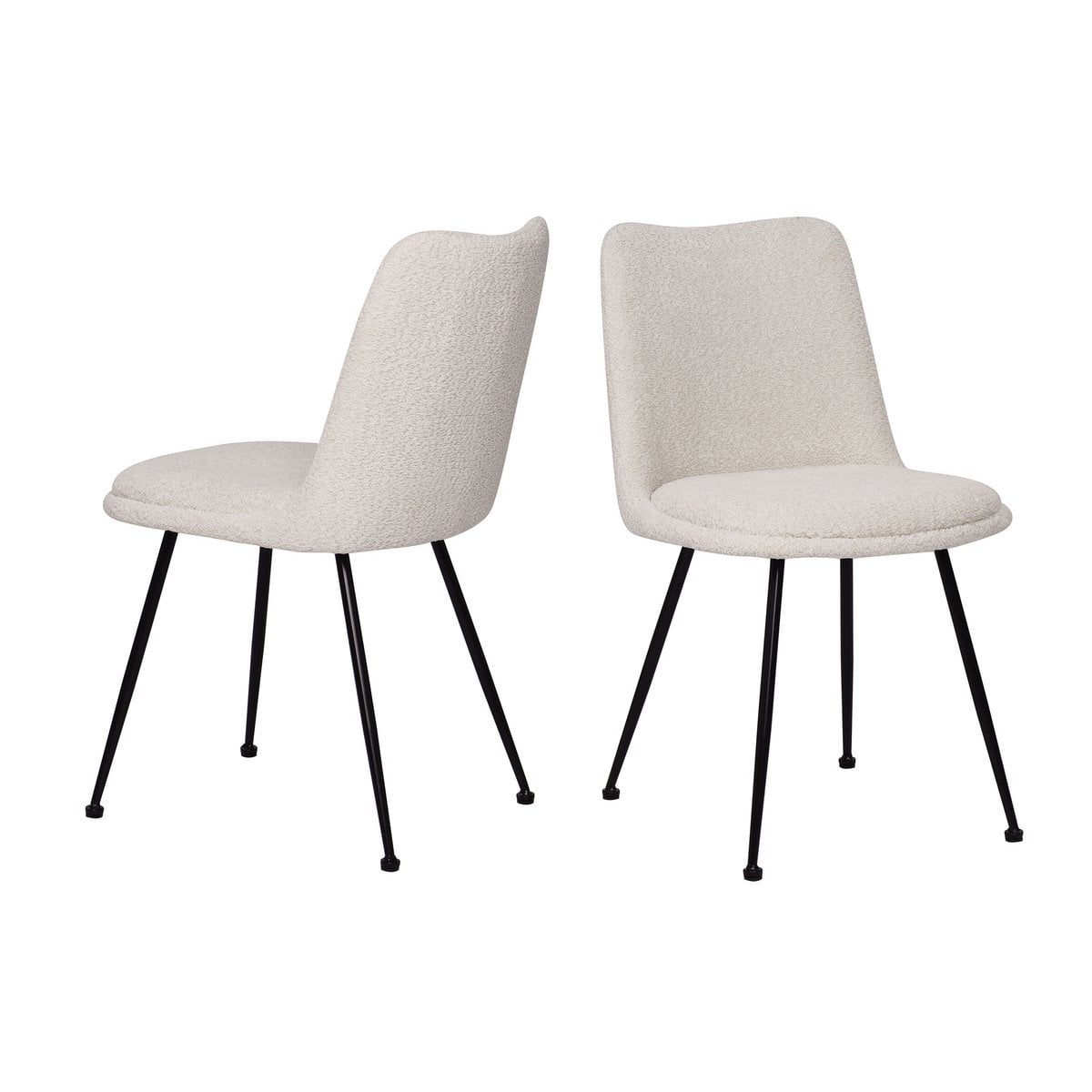 KantoormeubelenPlus Set van 2 stoelen met bouclé bekleding