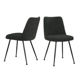 Set van 2 stoelen met bouclé bekleding