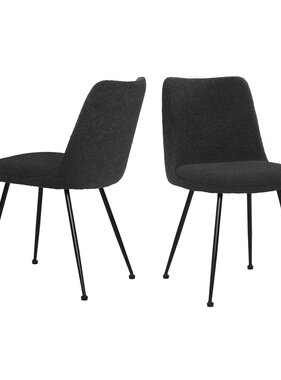 Set van 2 stoelen met bouclé bekleding
