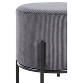 SalesFever Gestoffeerde kruk Ø35 cm koordoptiek grijs