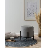 SalesFever Gestoffeerde kruk Ø35 cm koordoptiek grijs