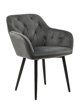 SalesFever Grijze fluwelen fauteuil
