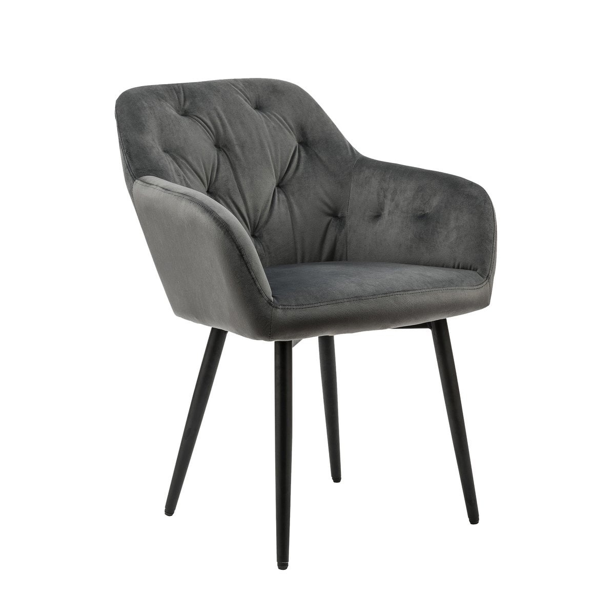 SalesFever Grijze fluwelen fauteuil
