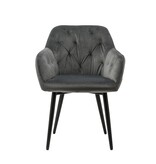 SalesFever Grijze fluwelen fauteuil