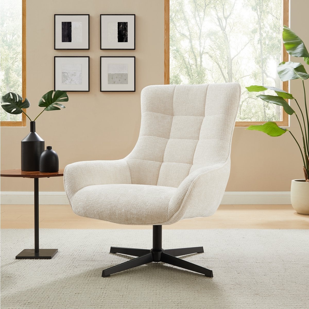 SalesFever Fauteuil chenille stof beige