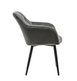 SalesFever Grijze fluwelen fauteuil