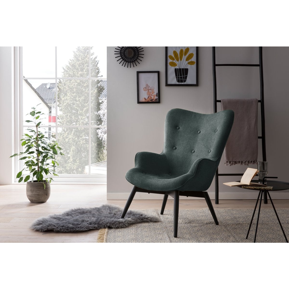 SalesFever Fauteuil dennengroen structuurstof