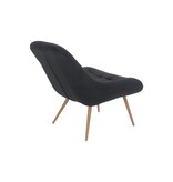 SalesFever Fauteuil XXL fluweel zwart metaal houtlook