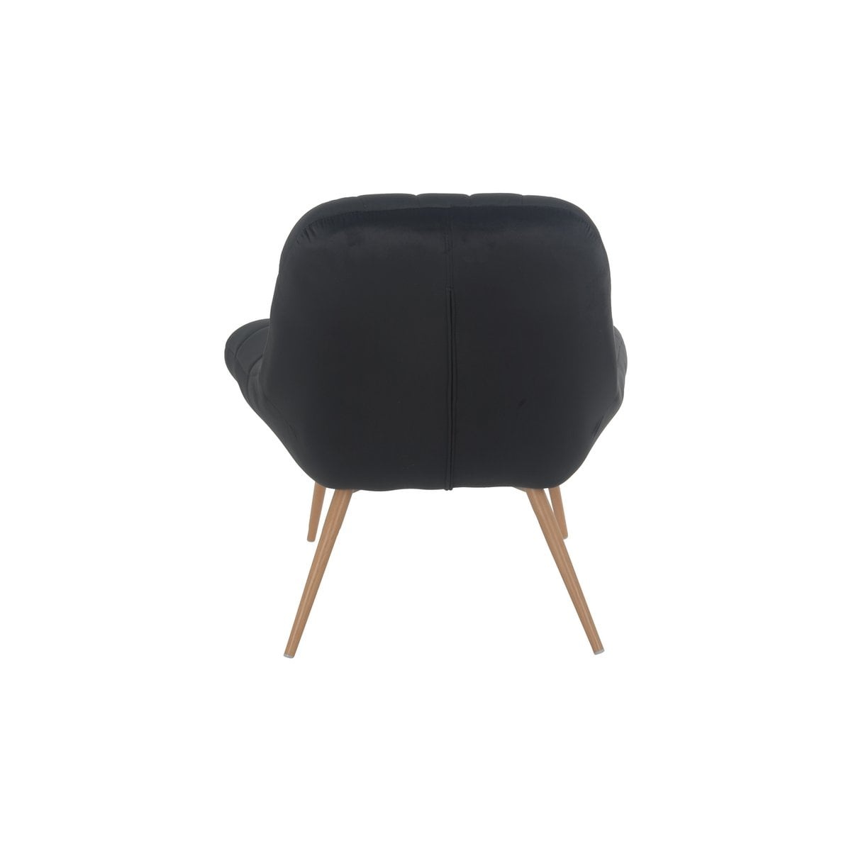 SalesFever Fauteuil XXL fluweel zwart metaal houtlook