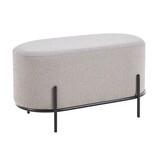 SalesFever Polsterhocker Bouclé Stoff Taupe