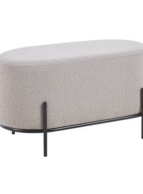 SalesFever Polsterhocker Bouclé Stoff Taupe