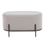 SalesFever Polsterhocker Bouclé Stoff Taupe