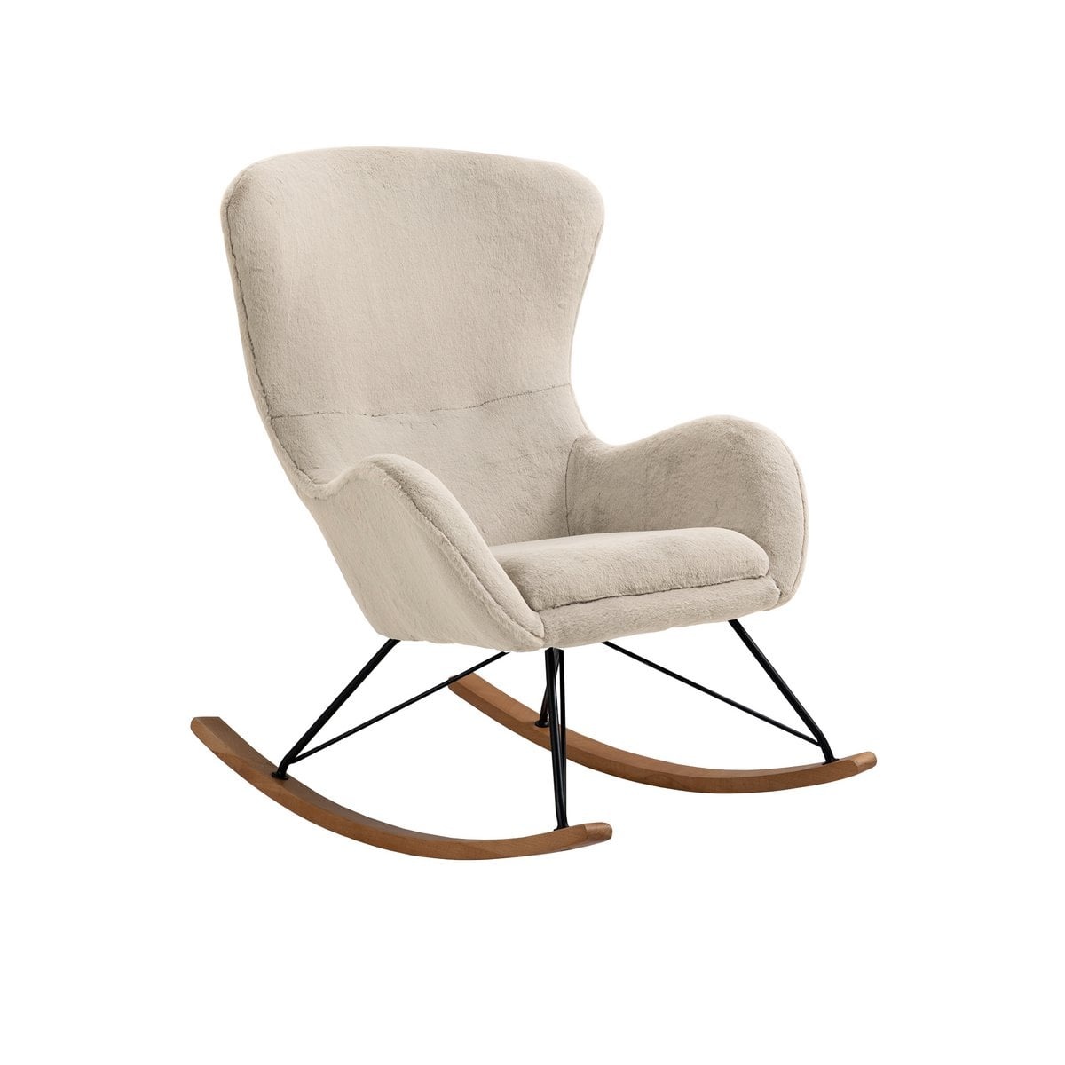 SalesFever Schommelstoel in lamsvachtlook beige