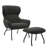 SalesFever Fauteuil- en krukset teddybont antraciet