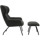 SalesFever Fauteuil- en krukset teddybont antraciet