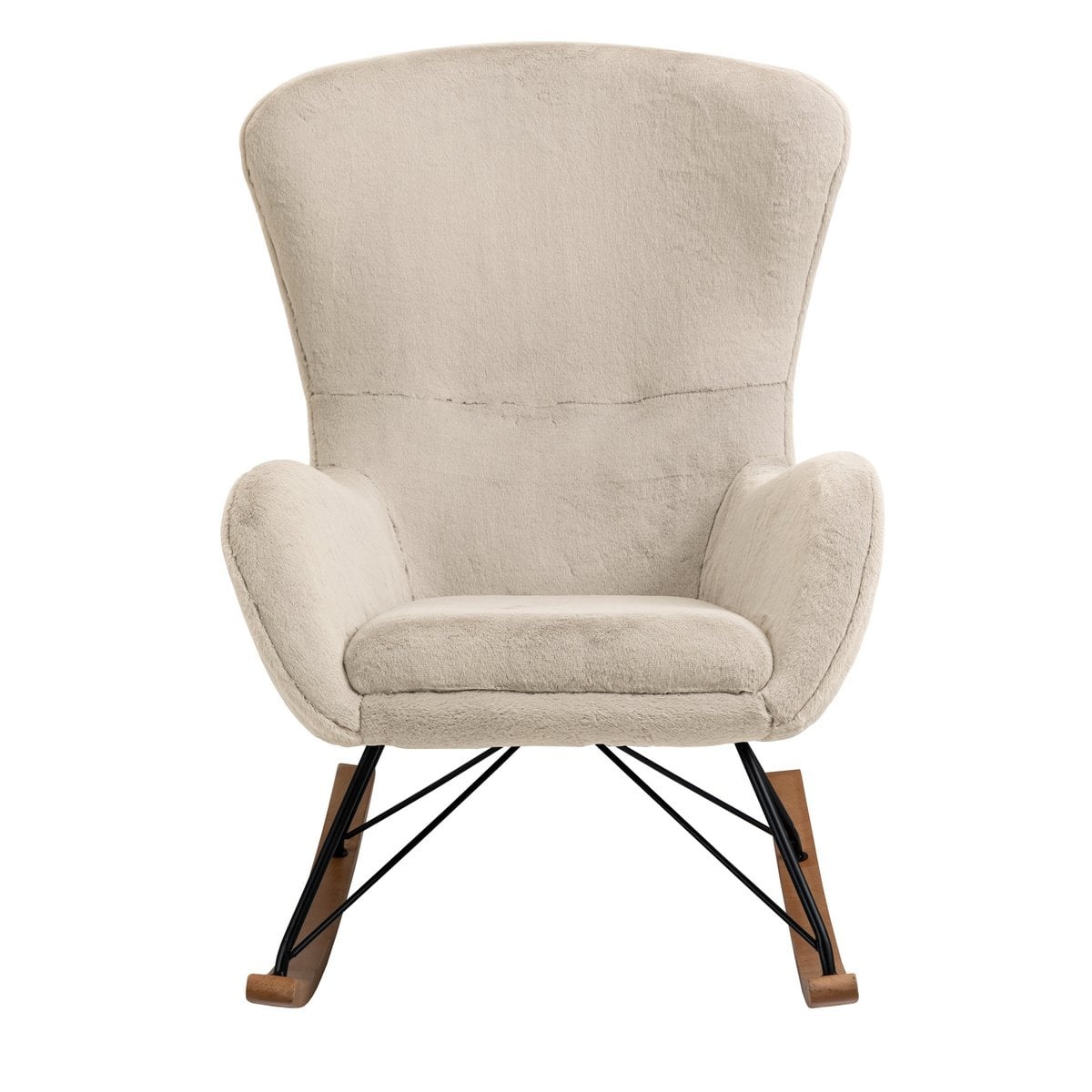 SalesFever Schommelstoel in lamsvachtlook beige