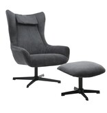 SalesFever Fauteuil en kruk koordoptiek grijs