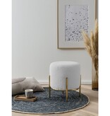 SalesFever Gestoffeerde kruk Ø35 cm bouclé stof wit