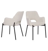 Fauteuilset van 2 met uitgesneden rugleuning