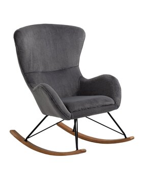 SalesFever Schommelstoel in lamsvachtlook donkergrijs
