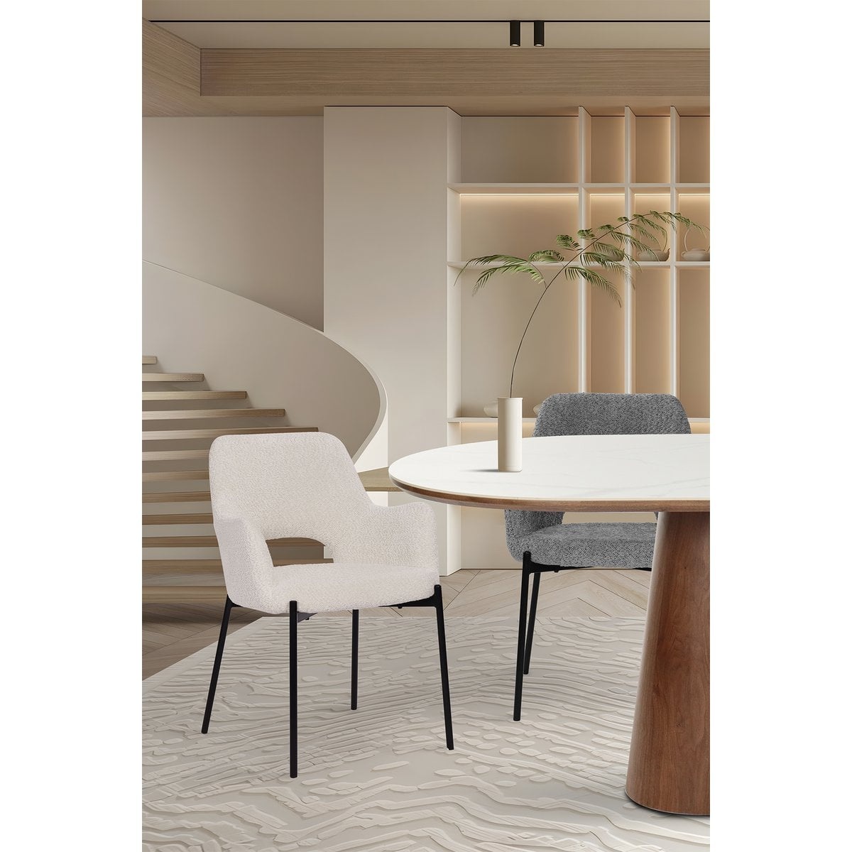 Fauteuilset van 2 met uitgesneden rugleuning