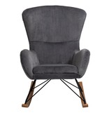 SalesFever Schommelstoel in lamsvachtlook donkergrijs